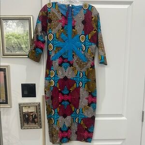 Multicolor Patterned Women's Dress